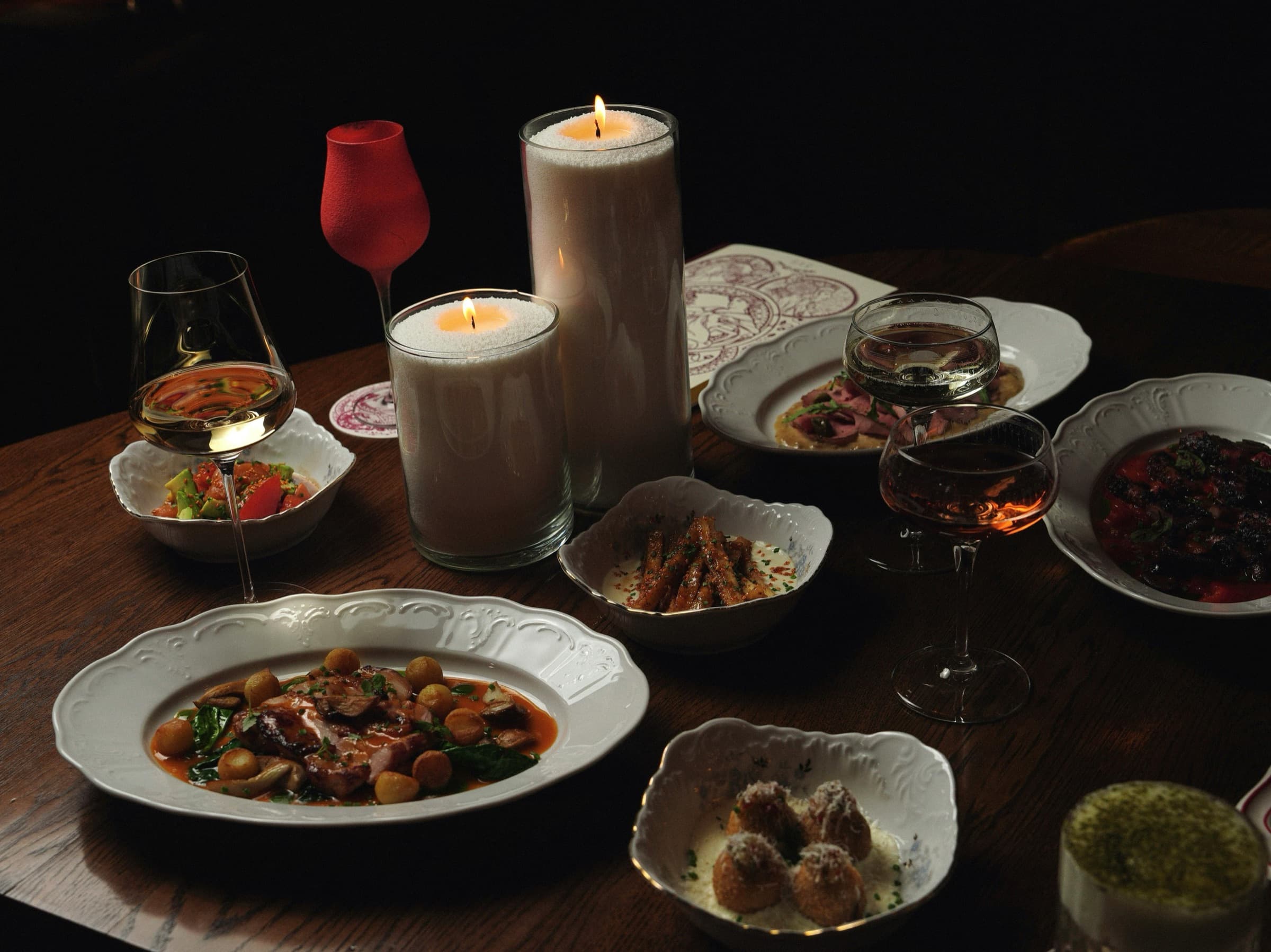 An intimate candlelit Michelin dinner in the Charente